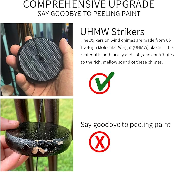 Wind Chimes for Outside Deep Tone, 38'' Large Memorial Wind Chimes Outdoor, Wind Chime Gifts for Garden Balcony Patio and Home Décor. Bronze-Ruum Studio Home