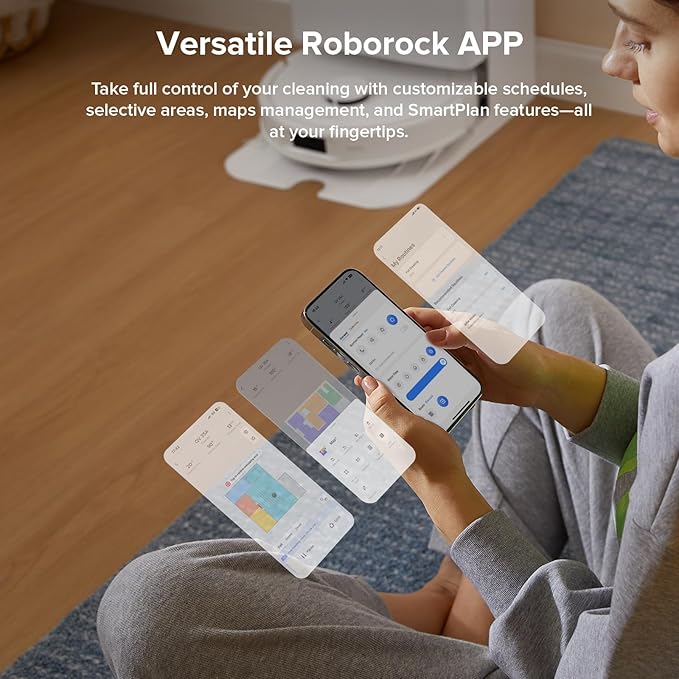 roborock Qrevo Series Robot Vacuum and Mop, 8000Pa Suction, Upgraded from Qrevo S, Anti-Tangle Brush, Smart Obstacle Avoidance, Auto Mop Washing, All-in-One Dock, 200RPM Spinning Mops, White(QV 35A)-Ruum Studio Home