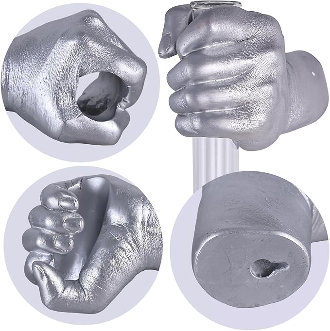 Silvery Wall Sculptures, Hand Vases Home Decor, Wall Mount Art Sculpture, Unique Wall Art Statue, Funky Flower Vase Decorations, Modern Eclectic Hanging Decor,Glass Test Tube Vase (Silvery)-Ruum Studio Home