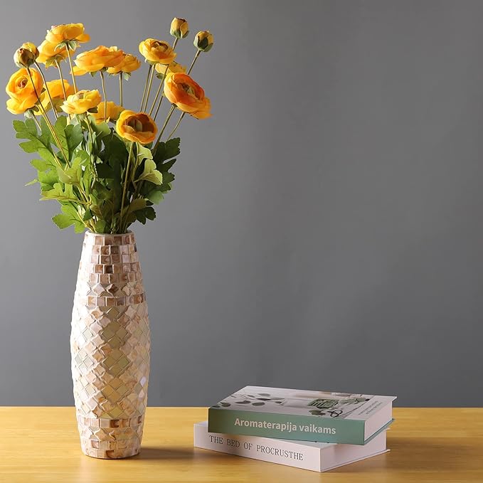 Artificial Silk Flowers Persian Buttercup Heavy Color Ranunculus Flower 5 Pcs,Suitable for core Decoration,Wedding Floral Creation,Flower Arrangement DIY Project,Interior Decor（Yellow）-Ruum Studio Home