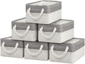 Storage Bins - Storage Baskets for Shelves Storage Cubes with Handles Small Baskets for Organizing (Gray and White 11.8 x 7.9 x 5.2 inch)-Ruum Studio Home