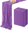 12 Pack Purple Cheesecloth Table Runner 10FT Boho Fabric Rustic Cheese Cloth Table Runner for Wedding Bridal Shower Baby Shower Gauze Sheer Birthday Party Table Decorations 20 x 120 Inch Long-Ruum Studio Home