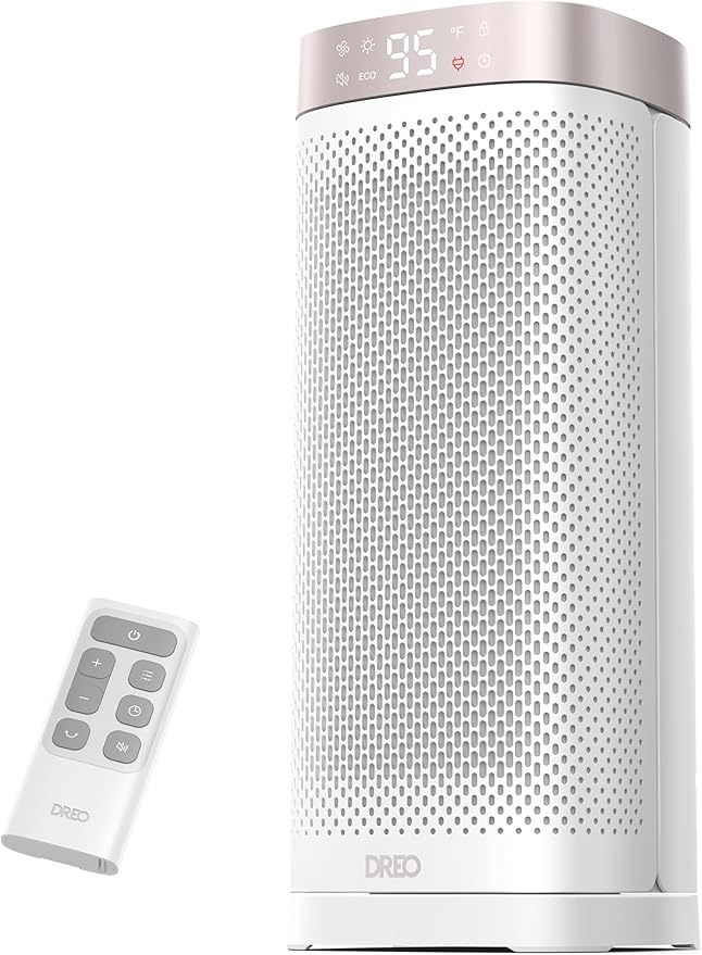Dreo Space Heaters for Indoor Use, 1500W Fast Heating Portable Heaters with Remote, Large PTC Ceramic Electric for Bedroom, 12H Timer, 70° Oscillation, Overheat Protection, Safety Heat for Home Office-Ruum Studio Home