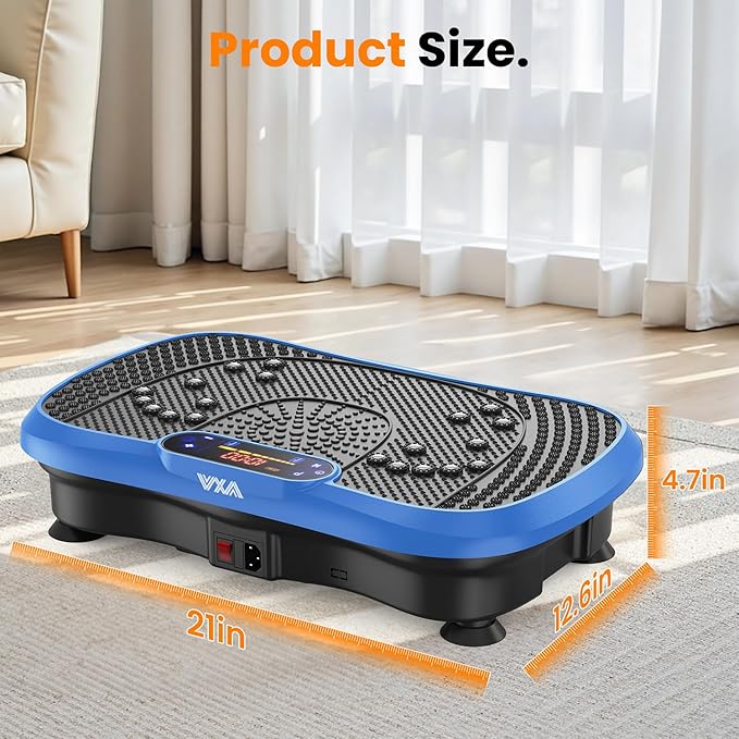 AXV Vibration Plate Fitness Platform Exercise Machine Vibrating Lymphatic Drainage Shaking Full Body Shaker Workout Vibrate Stand Shake Board Sport Gym for Weight Loss Fat Burner for Women Men-Ruum Studio Home