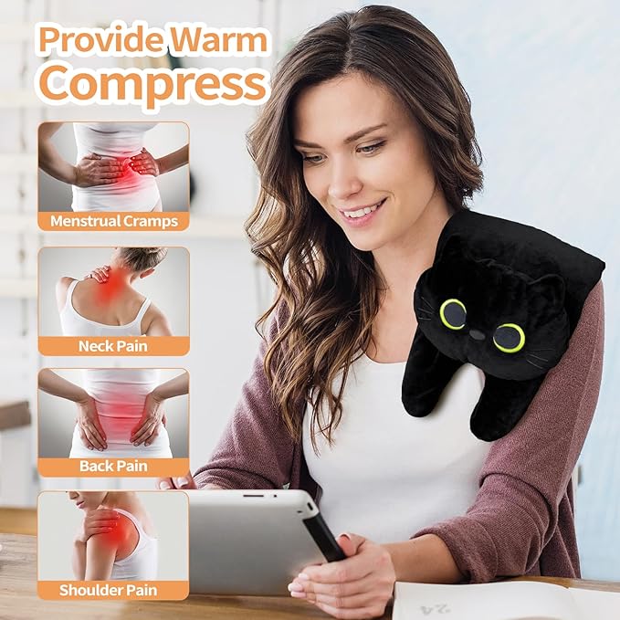 Microwave Heating Pad for Cramps Pain Relief, 19 * 9" Microwavable Heating Pads for Back, Neck Shoulder, Cute Microwave Heating Pad Stuffed Animal, Moist Heat Pack, Lavender-Ruum Studio Home