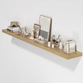 Floating Shelves for Wall, 72"W x 9.3"D x 1.5"H, Long Wooden Wall Mounted Display Shelves with Invisible Brackets for Living Room, Bedroom, Bathroom, Kitchen Decor and Storage, Set of 1, Oak-Ruum Studio Home