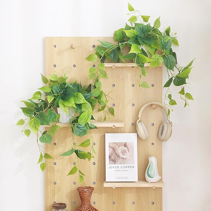 Tiita 2 Pack Fake Plants Artificial Scindapsus Aureus in Pots, Realistic Fake Greenery Potted Plants for Home Office Desk Window Sill Bathroom Bedroom Outdoor Indoor-Ruum Studio Home