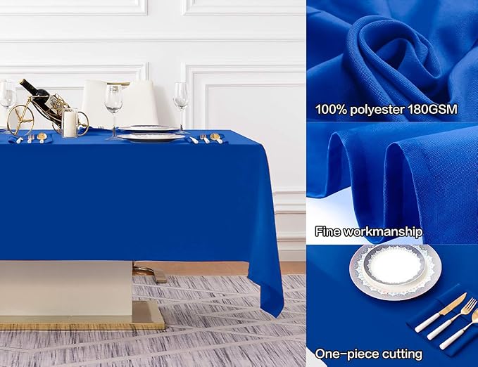 Surmente Blue Tablecloth 60 x 102-inch Rectangular Polyester Table Cloth for Weddings, Banquets, or Restaurants-Ruum Studio Home