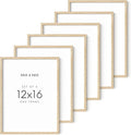 HAUS AND HUES 12"x16" Beige Oak Wood Picture Frame Set of 6-12x16 Wood Picture Frame, 12x16 Frames 6 Pack, 12x16 Poster Frame, 12x16 Frame Wood, 12 by 16 Picture Frames, Set of 6 Frames 12x16-Ruum Studio Home