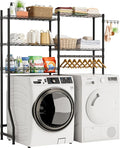 Over Washer and Dryer Shelves,Heavy Duty Laundry Room Storage Organization Clothes Drying Rack,5 Tier Adjustable Height Wire Shelving and Wire Basket with Hanger Rod&Hook,Space Saving Shelf-Ruum Studio Home