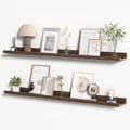 Floating Shelves for Wall, Picture Ledge Shelf 48 Inch Solid Wood Set of 2, Rustic Wall Shelves with Lip, Kids Bookshelf, Photo & Picture Live Edge Floating Shelves for Bedroom, Living Room, Kitchen-Ruum Studio Home