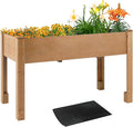 Outdoor Wood Raised Garden Bed- Elevated Planter Box with Legs, Durable Fir Wood, Reinforced Frame with Drainage Holes, Liner for Vegetables, Herbs, Flowers, 47" x 23"x 30"-Ruum Studio Home