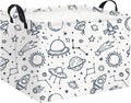 HIYAGON Rectangular Space Basket for Boys Kids Baby Storage Basket Storage Bin Organizer Box Room Decor(Spaceships)-Ruum Studio Home