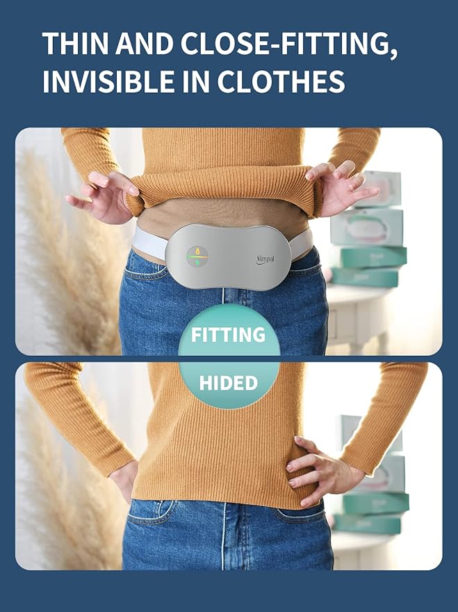 Slimpal Menstrual Heating Pad for Cramps, FSA HSA Eligible Approved, Portable Cordless Heating Pad for Period Pain Relief, Electric Heat Belt, Up to 8 Hours Constant Working, Gifts for Women Girl Grey-Ruum Studio Home