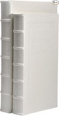 Decorative Books with White Faux Leather,Decorative Book Box for Home Decor, Display,Coffee Table Books Decor,Hotel Home Bookshelf Décor Book (YD-C104 L+S)-Ruum Studio Home