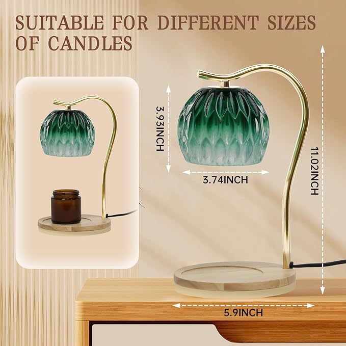 GEEZO Fragrance Candle Warmer Lamp，Electric Candle Warmer with Timer & Dimmer，Mom Christmas Birthday Gifts for Women, House Warming Gifts New Home Bedroom Decor-Ruum Studio Home