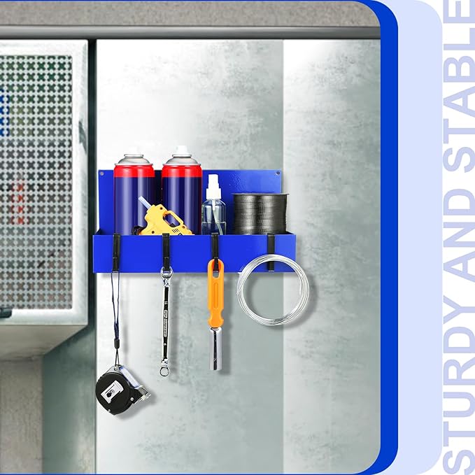 3 Pack Magnet Garage Organizer Magnetic Spice Rack for Refrigerator 20 lb Capacity Shelf Hanging Heavy Duty Magnetic Fridge Side for Organize Garage Tools(Blue)-Ruum Studio Home