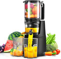 Cold Press Juicer,Slow Masticating Juicer Machines with 5.3" Large Feed Chute for Most Fruits and Vegetables,Easy to Clean Lemon Orange juicer with 250W Motor and High Juice Yield (Obsidian black)-Ruum Studio Home