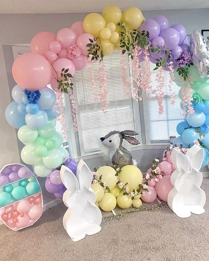 Pastel Balloons Arch Garland Kit, 146PCS Pastel Balloons 4 Sizes 18/12/10/5 Inch, Macaron Rainbow Balloon Arch Kit for Unicorn Birthday Baby Shower Wedding Easter Party Decorations-Ruum Studio Home