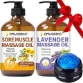 Massage Oil for Massage Therapy,Lymphatic Drainage-Ginger Oil Sore Muscle Arnica Oil &Lavender Oil Relaxing Massage Oils for Date Night,Massage Ball,Fathers Day Gift for Husband,Men, Gifts for Him Her-Ruum Studio Home
