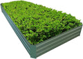8x4x1ft Metal Raised Garden Bed Kit，Galvanized Garden Bed Box for Vegetables, Flowers, Herbs, and Succulents,240 Gallon Capacity - Green-Ruum Studio Home