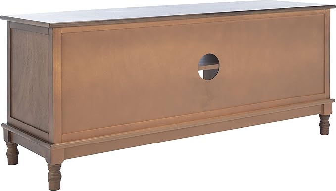 SAFAVIEH Magnolia TV Stand for up to 55" Flatscreen – Brown, 2 Doors with Interior Storage, 2 Open Shelves, Entertainment Media Console (MED5702C)-Ruum Studio Home