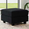 Belffin Storage Ottoman Module for Modular Sectional Sofa Square Seat Cube Velvet Foot Stool Black-Ruum Studio Home