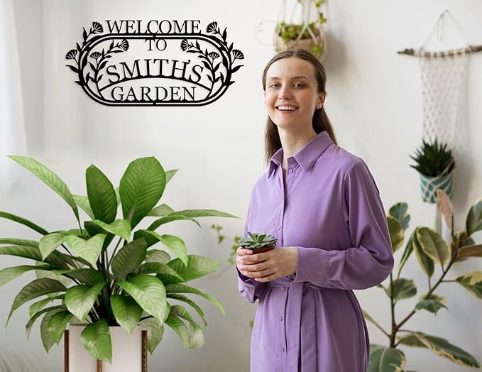 YTDESIGN Personalized Garden Sign, 42.0 x 12.0 inches, Stainless Steel, Decorative Outdoor Signage-Ruum Studio Home