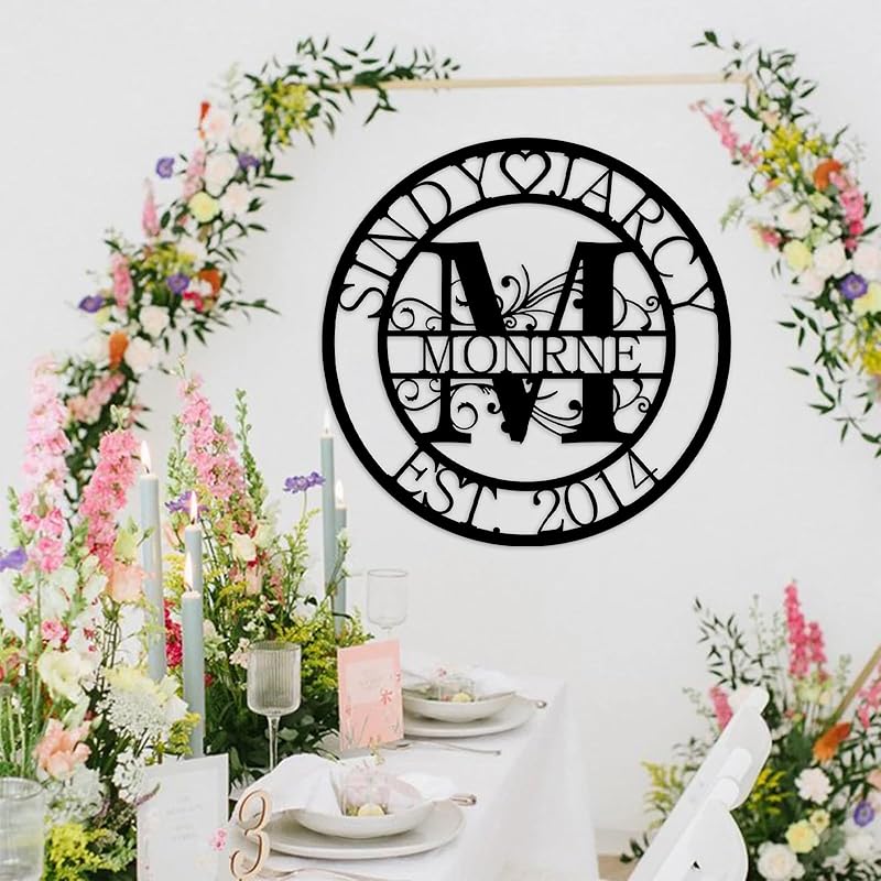 Custom Metal Sign | Personalized Family Name Sign | Monogram Wall Decor | Metal Name Sign| Split Letter Name | Anniversary Wedding Gifts| Custom Outdoor Signs | Metal Wall Art | Couple Gift-Ruum Studio Home