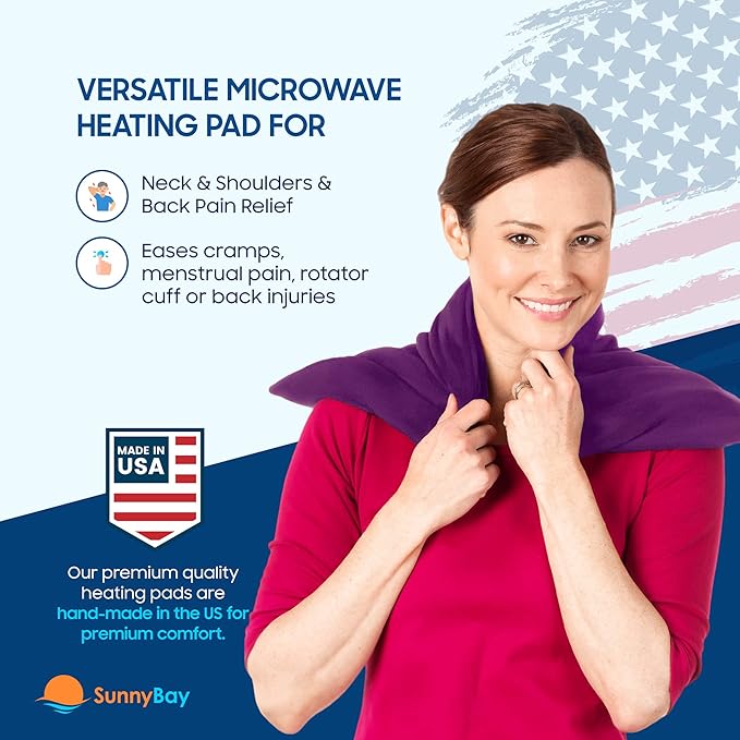 SunnyBay Extra Large Microwave Heating Pad, Microwavable Heavy Weighted Full Body Moist Cold Pack and Washable Fleece Cover, 10x24 Inches, FSA HSA Eligible, 2.8 lbs, Made in USA, Purple-Ruum Studio Home