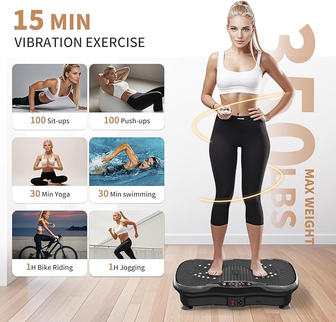 Vibration Plate Exercise Machine,Vibration Plate for Lymphatic Drainage,Whole Body Vibration Platform Portable Home for Weight Loss Muscle Toning & Fitness.-Ruum Studio Home