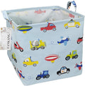 FANKANG Square Nursery Hamper Storage Bins Canvas Laundry Basket Foldable with Waterproof PE Coating Storage Baskets Gift Baskets for Children, Office, Bedroom, Clothes（Square-Car ）-Ruum Studio Home