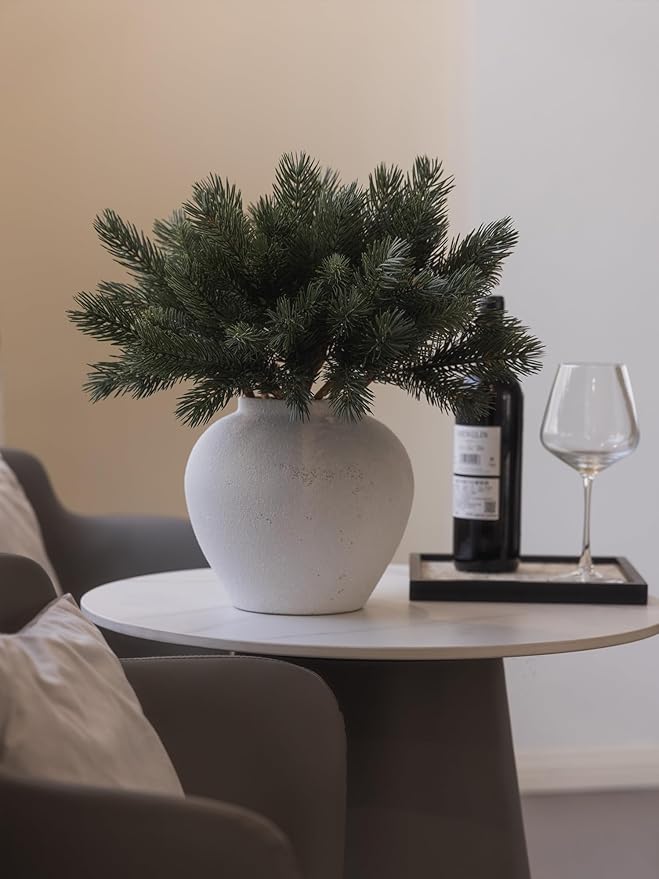 MISSPIN 12 Pcs 19.5 Inches Christmas Cedar Branches, Cedar Artificial Christmas DIY Crafts Faux Branches for Xmas Indoor Outdoor Home Decor-Ruum Studio Home