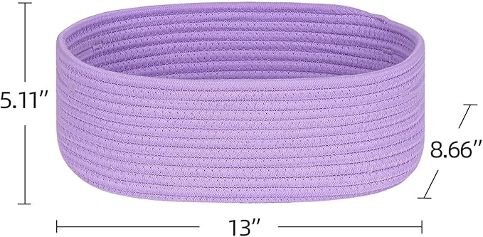 Baskets Bins for Shelf Storage Organizing/Cute Basket to Store and Organize Household Items/Woven Rope Basket for Living Room, Bedroom,Playroom,3 Packs Purple Basket-Ruum Studio Home