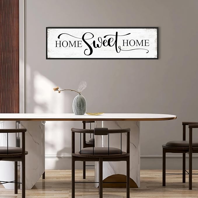 HLJ ART Home Sweet Home Wall Decor Above Bed 16"x48" Framed Large Bedroom Signs Decor for Master Family Room Living Room Dining Room,Modern Farmhouse Ructic Home Sign Behind Couch Wall Decor-Ruum Studio Home