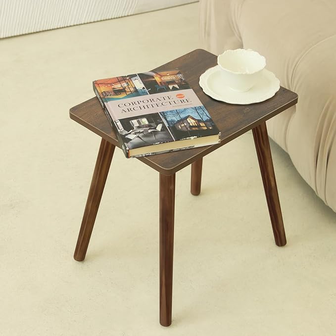 AWASEN Side Table, Small Wood End Table Living Room, Mini Bed Side Table Modern Accent Nightstand with Solid Wood for Bedroom Office Small Spaces, Rustic Brown-Ruum Studio Home