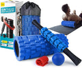 5 in 1 Foam Roller Set for Deep Tissue Muscle Massage, High Density Trigger Point Fitness Patented Exercise Foam Roller, Massage Roller, Massage Ball, Resistance Band, for Whole Body-Ruum Studio Home