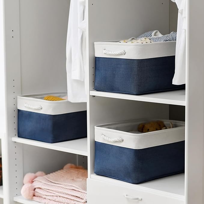 Storage Bins - Large Baskets for Storage Cubes with Handles Organization and Storage Baskets Gifts for Empty 15.7 (L) x 11.8 (W) x 8.2 (H) inches-Ruum Studio Home