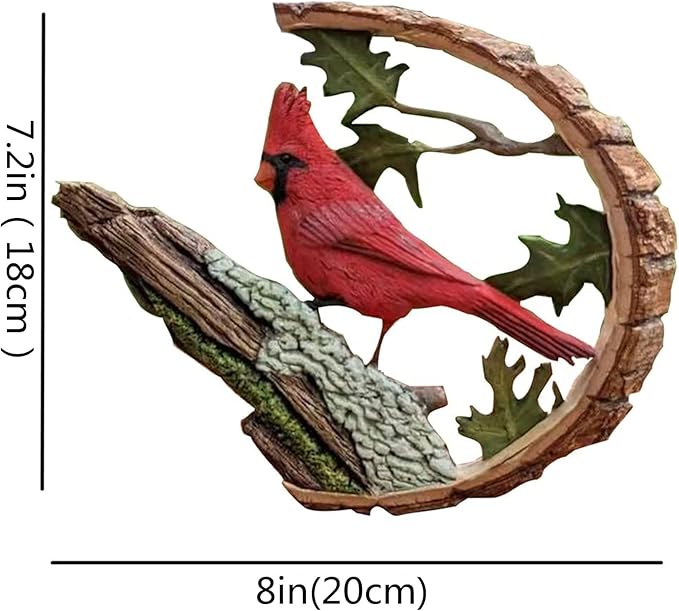 Cardinal Wood Carving - Handmade 'Cardinals Appear When Angels are Near', Unique Original Art Carving Work Statue Decor Small Animal Sculpture Art Wood Miniature-Ruum Studio Home
