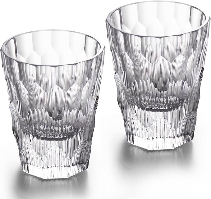KAMMAK Crystal Whiskey Glasses Set of 2, Handcrafted 6.09oz Old Fashioned Glasses Stemless, Luxury Cocktail Glasses, Hand Blown Scotch Cup for Women, Men Gift for Rocks, Bourbon, Bar Barware-Ruum Studio Home