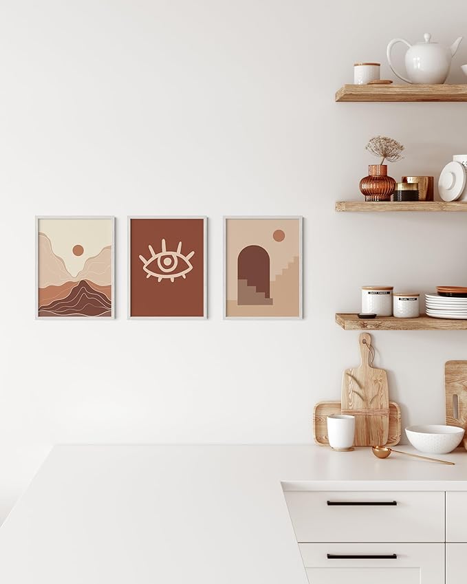 HAUS AND HUES Set of 3 9x12 Picture Frame - 9x12 Frame Wooden Picture Frames, 9 X 12 Frame Natural Wood Picture Frames, 12x9 Picture Frame Set Wooden Frames, 9 X 12 Picture Frame (White Oak Frame)-Ruum Studio Home