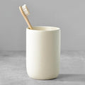 Toothbrush Holder for Bathrooms - 1 Cup Ceramic Toothbrush Toothpaste Holder, Beige Bathroom Tumbler Cup Reusable Toothbrush Mouthwash Cup, Bathroom Counter Organizer-Ruum Studio Home