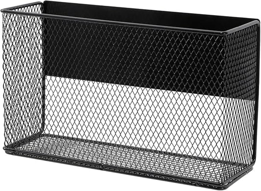 Black Magnetic Basket - Refrigerator Spice Rack & File Holder Locker Organizer - Wire Mesh Magnetic Shelf for Kitchen Storage-Ruum Studio Home