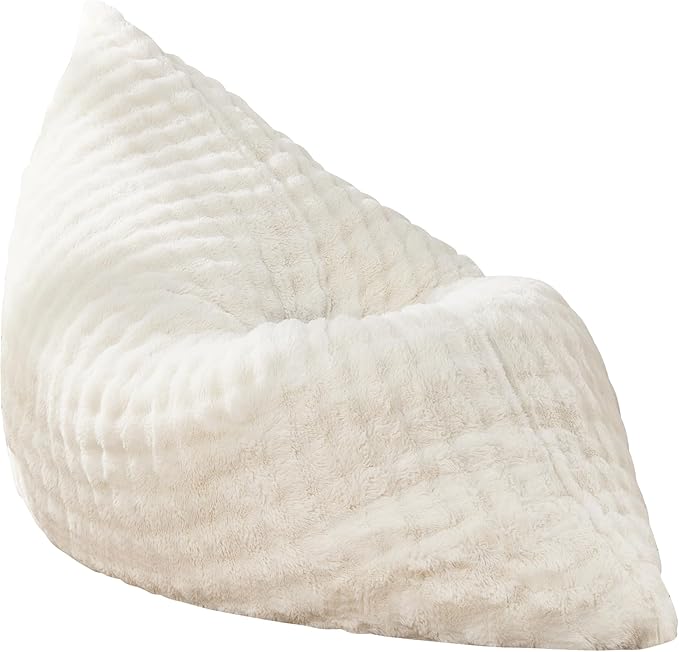 Hobestluk 3 in 1 Bean Bag Chair Giant Bean Bag Chairs for Adults with Bubble Cover Convertible Bean Bag Floor Cushion with Machine Washable Cover for Living Room (Bubble White)-Ruum Studio Home