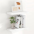 Fun Memories White Floating Shelves 16 Inch Long, 9 Inch Deep Wall Shelf for Bathroom, 16 x 9 Floating Shelf for Living Room, Bedroom, Kitchen, Rustic Wood Shelves for Wall, Set of 2-Ruum Studio Home