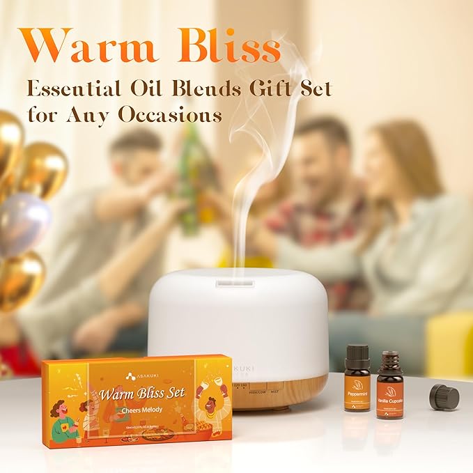 ASAKUKI Essential Oils for Diffusers for Home, Fragrance Oil for Candle Making, Peppermint, Vanilla Cupcake, Sparkling Cinnamon, Spiced Pumpkin, Christmas Wreath and Apple Cinnamon 6 x 10 ml-Ruum Studio Home