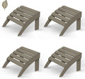 GREENVINES Adirondack-Ottoman | Wood Grain | Set of 4 | HDPE Plastic | Outdoor Footrest | All Weather | Foot Rest | Foot Stool | Desert Brown | for Adirondack Chair-Ruum Studio Home
