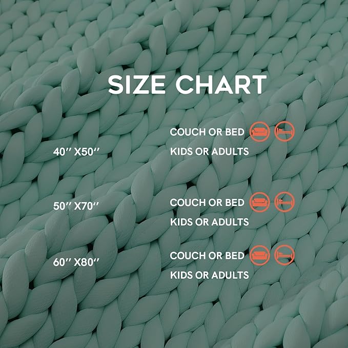 YnM Cooling Chunky Throw Blanket, Medium-Weight, Hand Knitted, Skin Friendly, Ventilated and Breathable, Machine Washable, Home Décor Piece for Couch, Sofa and Bed (Menthe Green, 40x50 Inch)-Ruum Studio Home