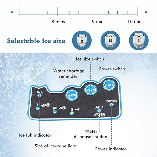 COSTWAY 2 in 1 Countertop Ice Maker Built-in Water Dispenser, 48LBS per Day, S/M/L Size Ice Cube, 5LBS Ice Storage Basket, Fast 6 Mins, Stainless Steel Ice Machine with Extendable Chilled Water Spout-Ruum Studio Home