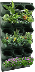12Pieces 3-Pot Wall Planter Vertical Garden Plant Walls Wall Mounted Vertical Planter with Water-Storage Layer Stackable Wall-Mounted Flower Pot for Gardens, Balconies 180.78lbs Total Capacity (Green)-Ruum Studio Home